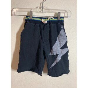 Cotton Shorts Boys Size XS 4/5 Black Lightning Bolt Casual Summer